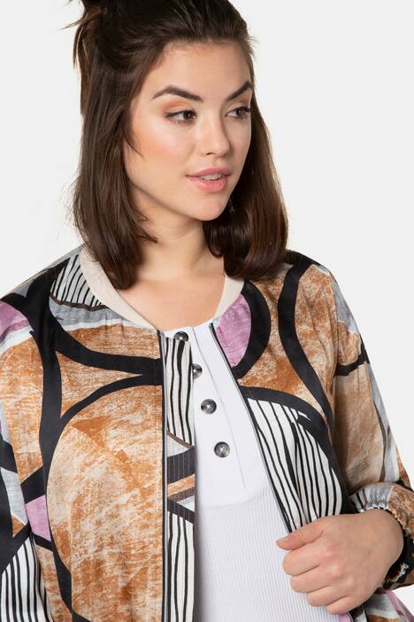 Blouson, grafisch gemustert, Zipper