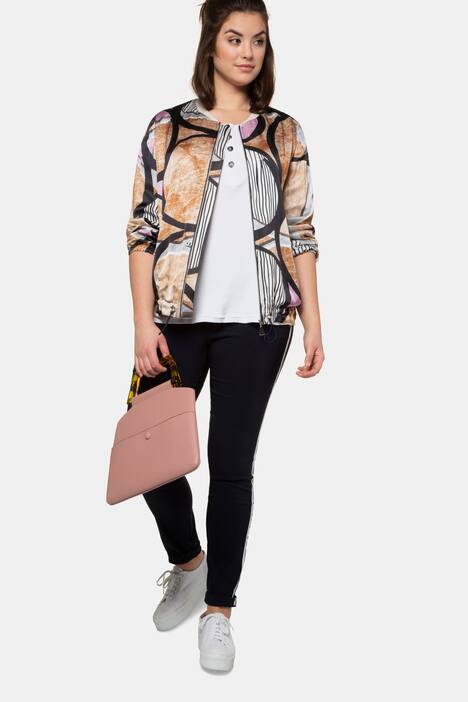 Blouson, grafisch gemustert, Zipper