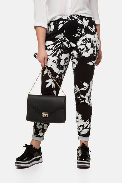 Bengalinhose, geblümt, schmales Bein, Elastikbund