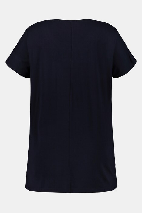Blusenshirt, Perlen-Ausschnitt, Oversized, vorne Satin