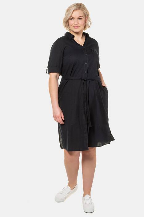 Linen Blend Shirt Dress