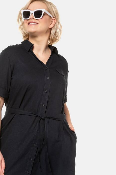 Linen Blend Shirt Dress