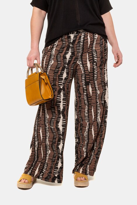 Jerseyhose Mary, Safari-Muster, weites Bein, Viskose