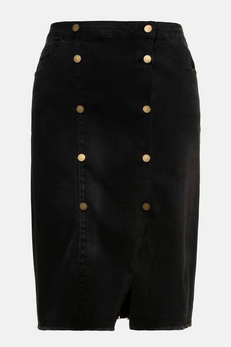 Side Seam Stripe Stretch Denim Skirt