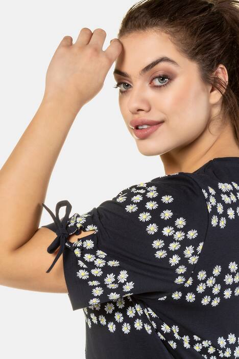 T-shirt, gebloemde strepen, classic, biologisch katoen