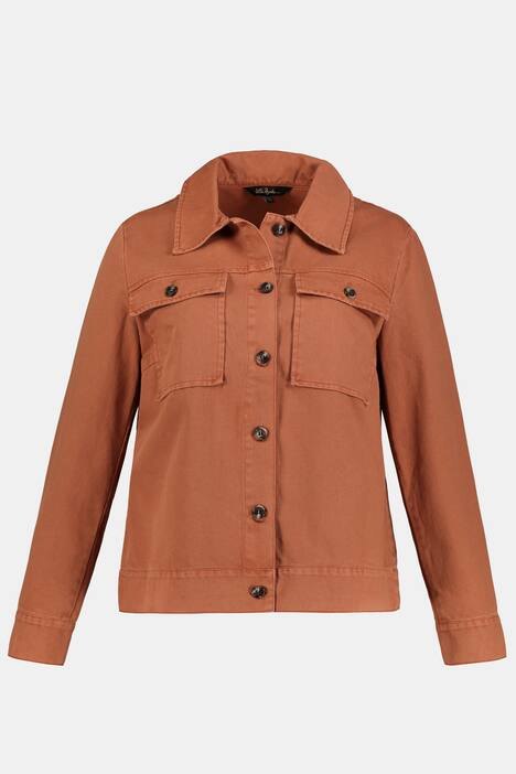 Colored Button Front Cotton Denim Jacket