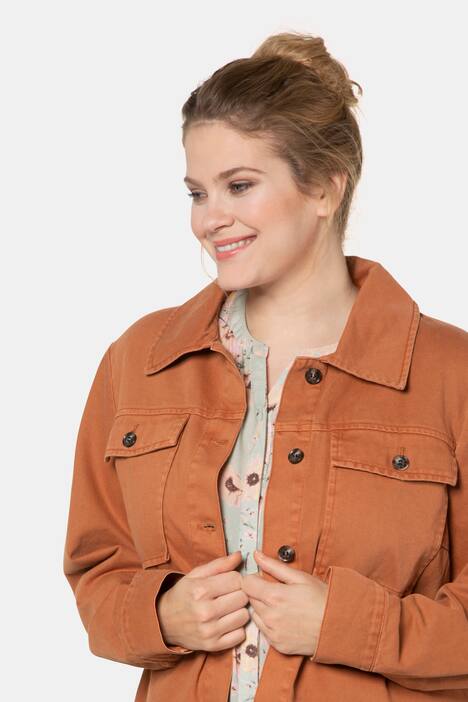 Colored Button Front Cotton Denim Jacket