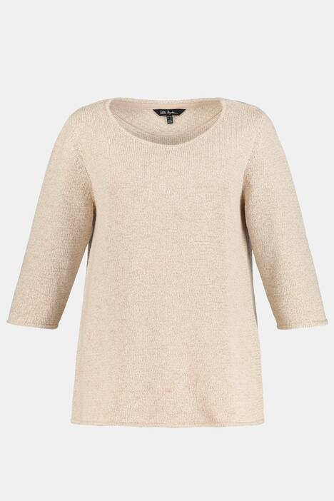 Pullover, weiches Bändchengarn, 3/4-Ärmel