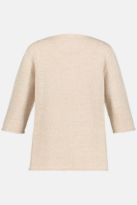 Pullover, weiches Bändchengarn, 3/4-Ärmel