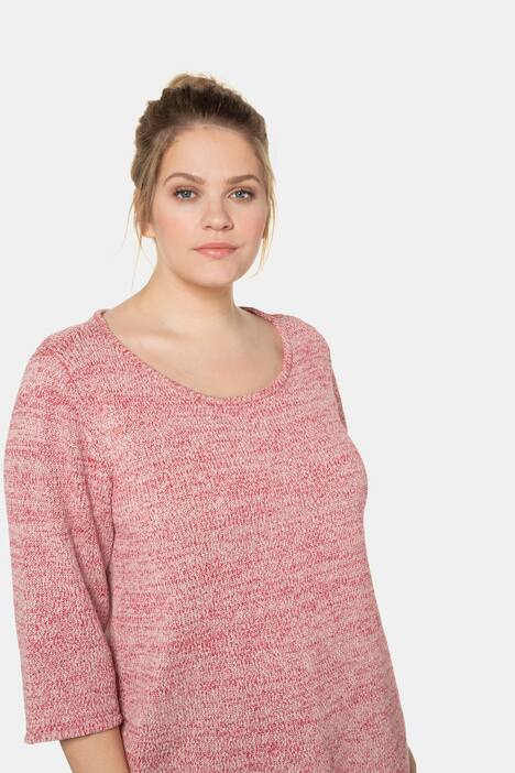 Pullover, weiches Bändchengarn, 3/4-Ärmel