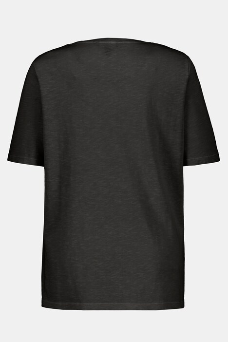 T-shirt, ronde hals, korte mouwen, grafisch stiksel