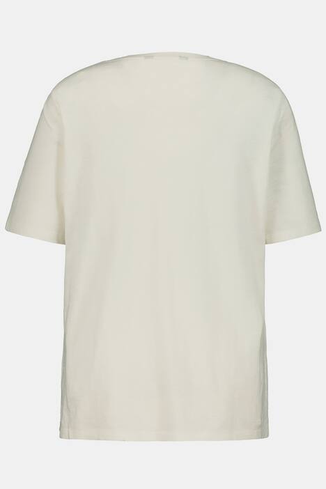T-Shirt, Rundhals, Halbarm, grafische Stickerei