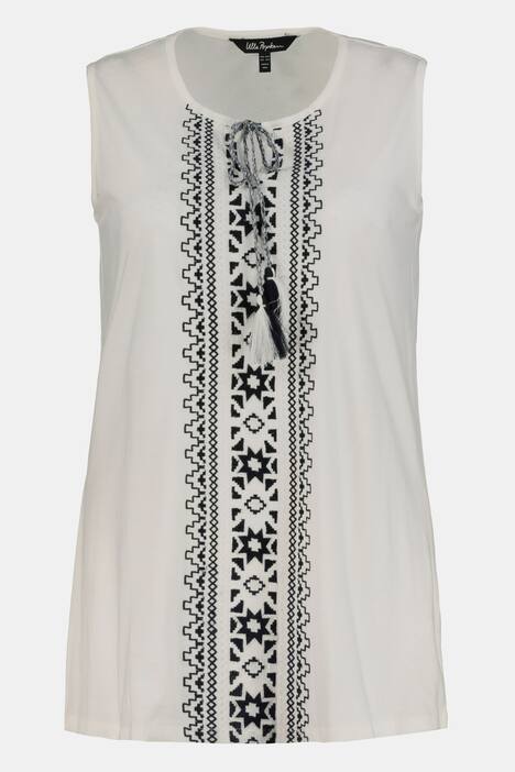 Top, Ethno-Stickerei, Classic, Quasten-Kordel