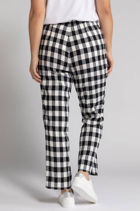Check Linen Blend Slim Leg Sophie Fit Pants