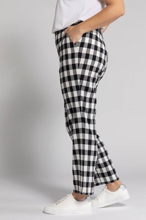 Check Linen Blend Slim Leg Sophie Fit Pants