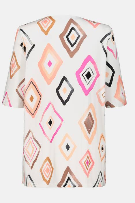 T-Shirt, Rauten, Classic, Revers-Ausschnitt, selection