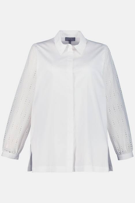 Satinbluse, Lochstickerei, Oversized, selection
