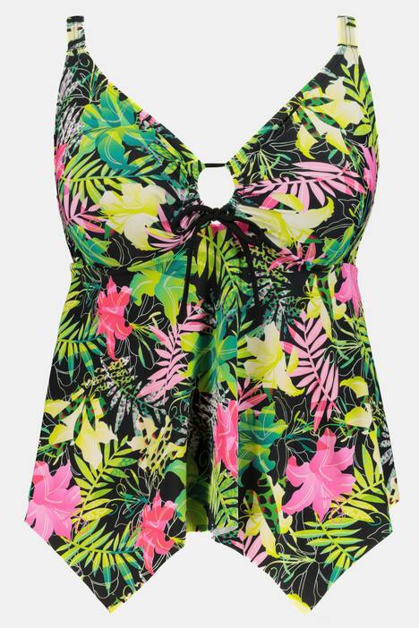 Tankini, Dschungelmuster, Softcups, Zierschnürung