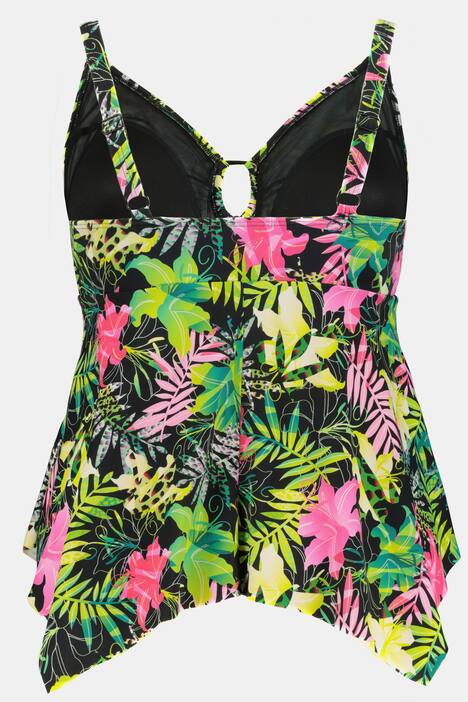 Tankini, Dschungelmuster, Softcups, Zierschnürung