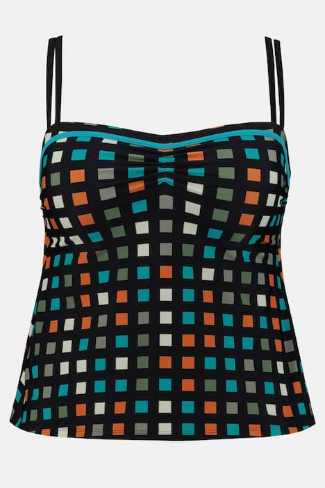 Colorful Window Print Front Lined Tankini Set
