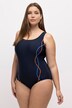 Maillot de bain sans bonnets souples, bande sous la poitrine et passepoils