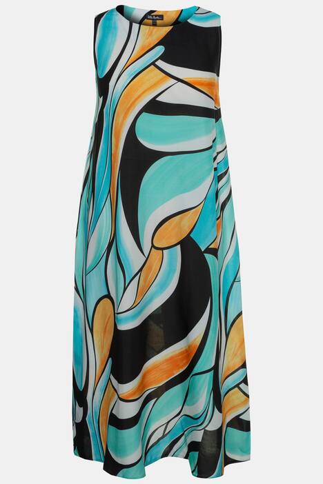 Kleid, grafisches Muster, A-Linie, Viskose