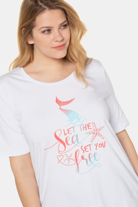 T-Shirt, maritimes Motiv, Classic, Zierperlen