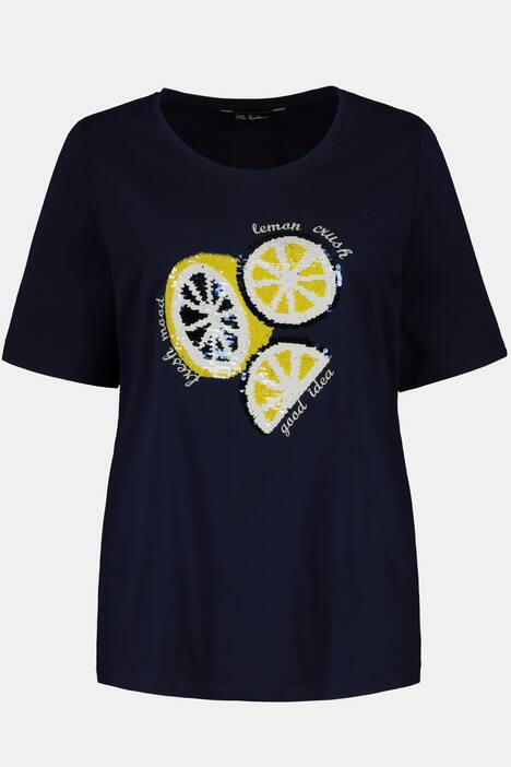 T-Shirt, Zitronenmotiv, Classic, Wendepailletten
