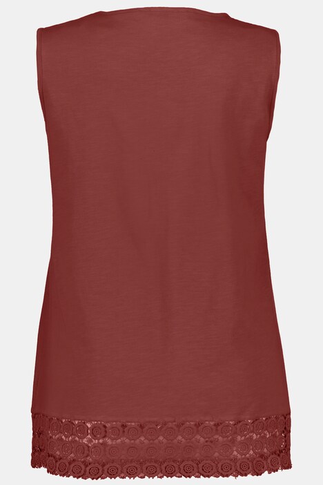 Top, dentelle, ligne A, sans manches, coton bio