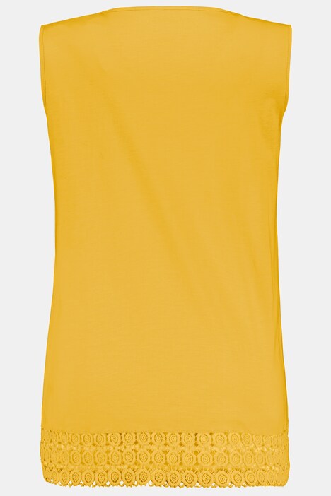Top, dentelle, ligne A, sans manches, coton bio