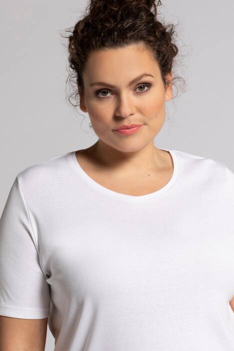 T-Shirt, V-Ausschnitt, Classic, Halbarm, Biobaumwolle