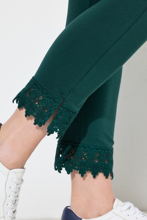 Legging 7/8. Bas de jambe en dentelle. Coton bio