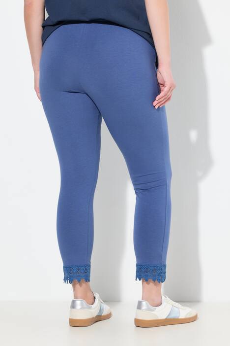 Legging 7/8. Bas de jambe en dentelle. Coton bio