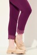 Legging 7/8. Bas de jambe en dentelle. Coton bio