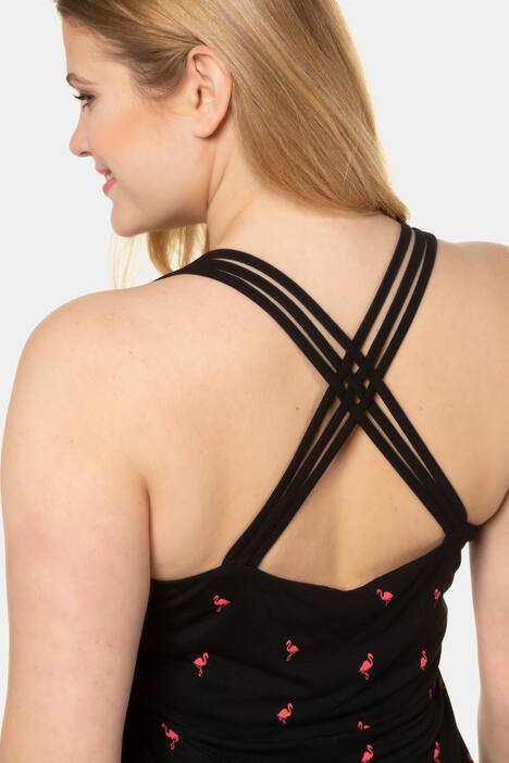 jersey-jurk, bandjes achter gekruist, inclusief bolero