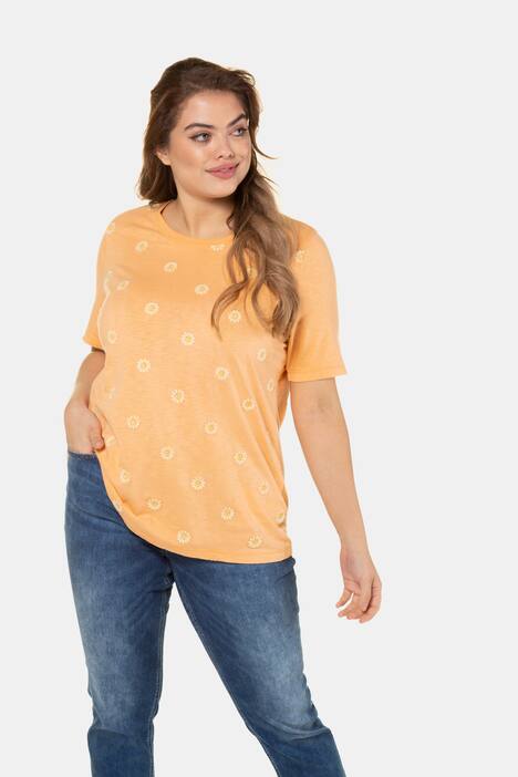 T-shirt, bloemenstiksel, classic, biologisch katoen