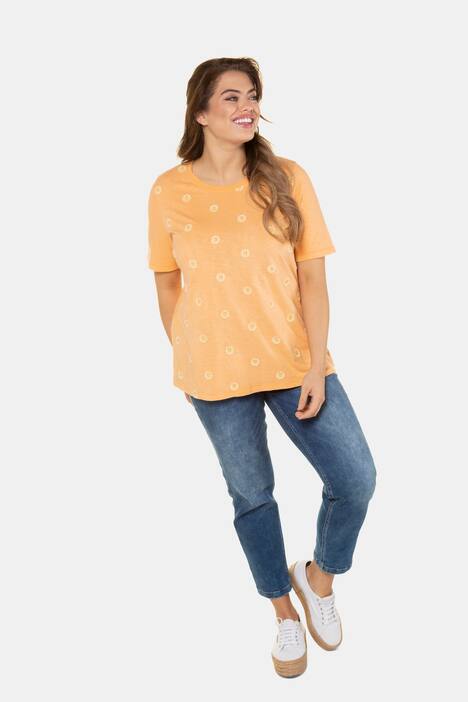 T-shirt, bloemenstiksel, classic, biologisch katoen