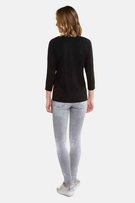 Jeans Jette, extrabreiter Bund, schmale Form, Schrift