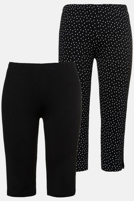 capri / fietsbroek set van 2, stippendessin/uni