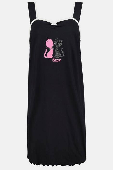 longshirts, set van 2, uni kattenmotief, gratis slaapmasker