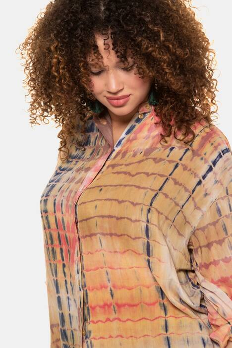 Hemdbluse, Batikstyle, oversized, Langarm