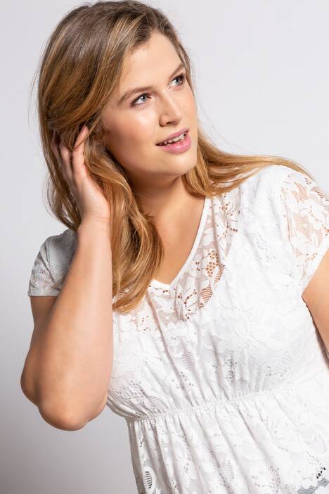 Longtunika, transparente Spitze, oversized