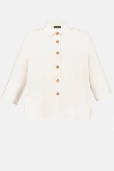 Leinenjacke, kastige Form, 3/4-Arm