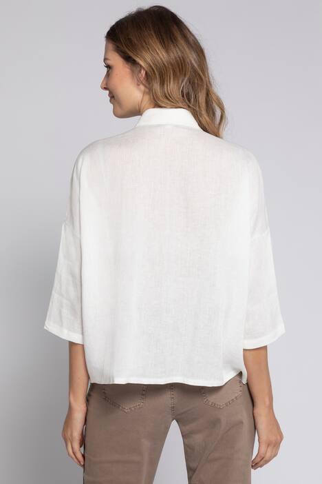 Leinenjacke, kastige Form, 3/4-Arm