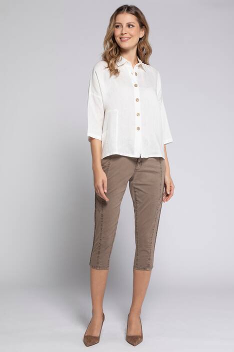 Leinenjacke, kastige Form, 3/4-Arm