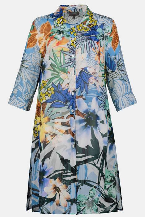 Longbluse, Blumen-Druck, 3/4-Ärmel, selection