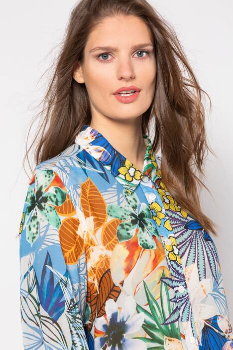Longbluse, Blumen-Druck, 3/4-Ärmel, selection