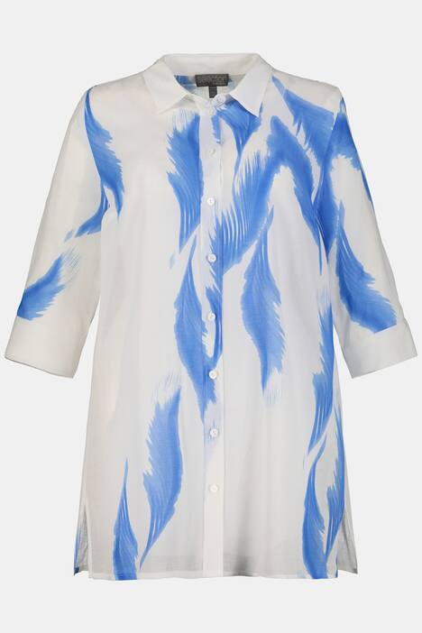 Longbluse, Aquarell Feder-Design, 3/4-Ärmel, selection
