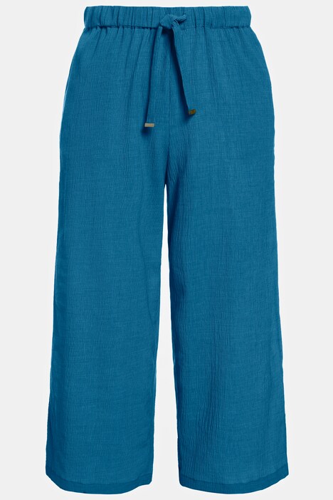 Culottes, brede ben, elastisk linning, crepe struktur