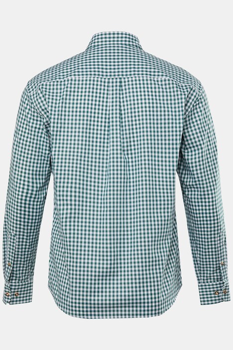 Chemise à carreaux JP 1880 esprit « Trachten » (tenue bavaroise traditionnelle), manches longues et col à pointes boutonnées, coupe Modern Fit - jusqu'au 8 XL